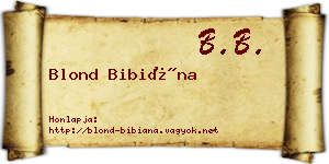 Blond Bibiána névjegykártya